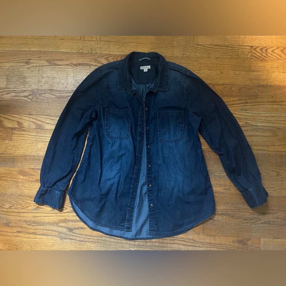 Dark Wash Denim Button Down